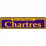 Chartres Purple Novelty Metal Street Sign 12" x 3" (MK)
