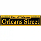 Orleans Street Yellow Novelty Metal Street Sign 12" x 3" (MK)