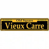 Vieux Carre Yellow Novelty Metal Street Sign 12" x 3" (MK)