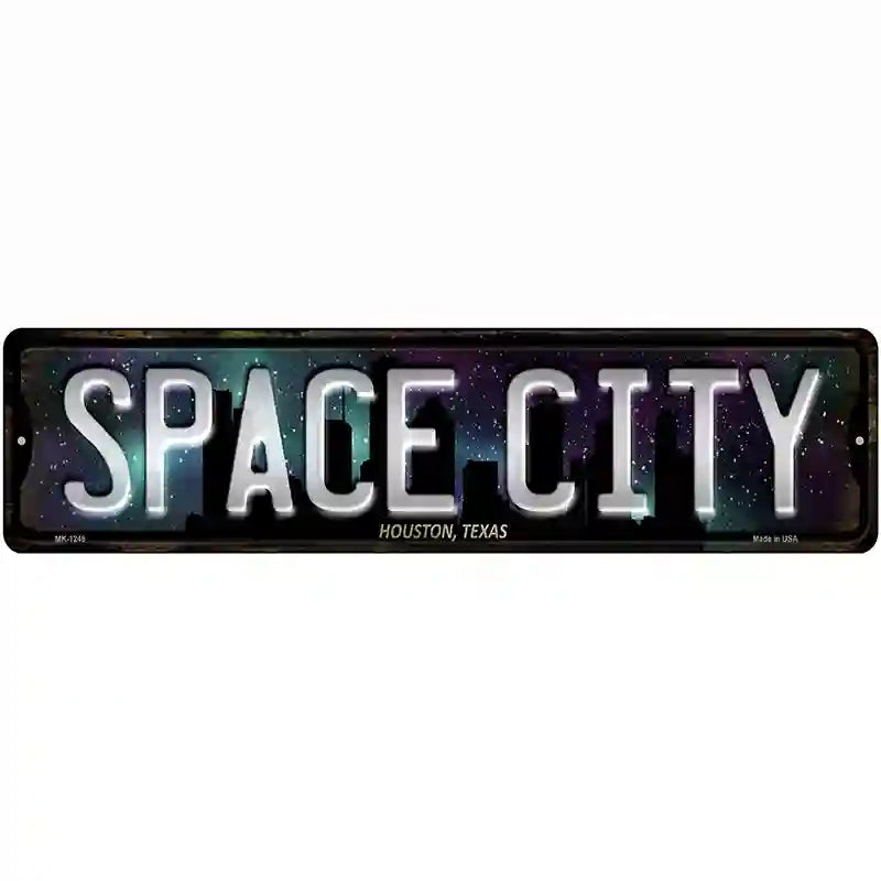 Houston Texas Space City Novelty Metal Street Sign 12" x 3" (MK)