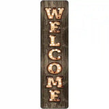 Welcome Vertical Bulb Lettering Novelty Metal Street Sign 12" x 3" (MK)