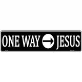 One Way Jesus Novelty Metal Street Sign 12" x 3" (MK)