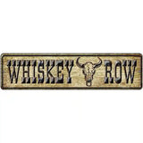 Whiskey Row Skull Novelty Metal Street Sign 12" x 3" (MK)