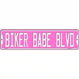 Biker Babe Pink Novelty Metal Street Sign 12" x 3" (MK)