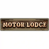 Motor Lodge Bulb Lettering Novelty Metal Street Sign 12" x 3" (MK)