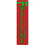 Welcome Wreath Novelty Metal Street Sign 12" x 3" (MK)