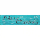 Merry Christmas Blue Novelty Metal Street Sign 12" x 3" (MK)