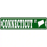 Connecticut St Silhouette Novelty Metal Street Sign 12" x 3" (MK)