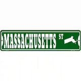 Massachusetts St Silhouette Novelty Metal Street Sign 12" x 3" (MK)