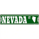 Nevada St Silhouette Novelty Metal Street Sign 12" x 3" (MK)