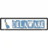 Delaware State Outline Novelty Metal Vanity Street Sign 12" x 3" (MK)