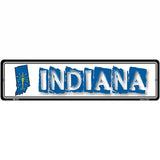 Indiana State Outline Novelty Metal Vanity Street Sign 12" x 3" (MK)