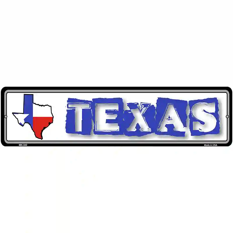 Texas State Outline Novelty Metal Vanity Street Sign 12" x 3" (MK)