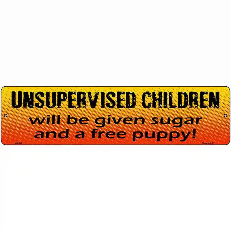 Unsupervised Children Metal Novelty Street Sign 12" x 3" (MK)