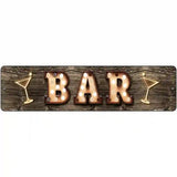Bar Cocktails Bulb Lettering Novelty Metal Street Sign 12" x 3" (MK)