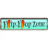 Orange Flip Flop Zone Novelty Metal Street Sign 12" x 3" (MK)