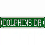 Dolphins Dr Novelty Metal Street Sign 12" x 3" (MK)