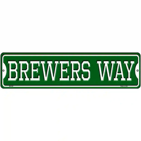 Brewers Way Novelty Metal Street Sign 12" x 3" (MK)
