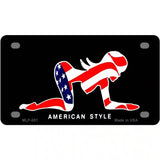 American Style Sexy Flag Pose Metal License Plate 4" x 2.2" (MLP)