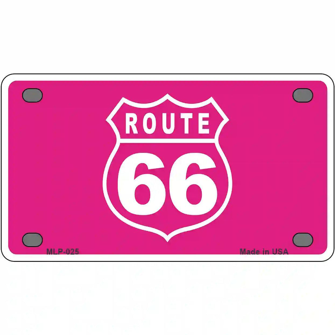 US Route 66 Pink Novelty Metal License Plate 4" x 2.2" (MLP)