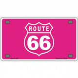 US Route 66 Pink Novelty Metal License Plate 4" x 2.2" (MLP)