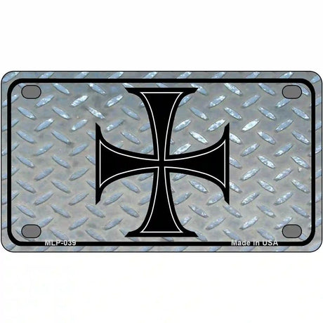 Maltese Cross Novelty Metal License Plate 4" x 2.2" (MLP)