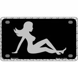 Mud Flap Girl Sillouette Novelty Metal License Plate 4" x 2.2" (MLP)