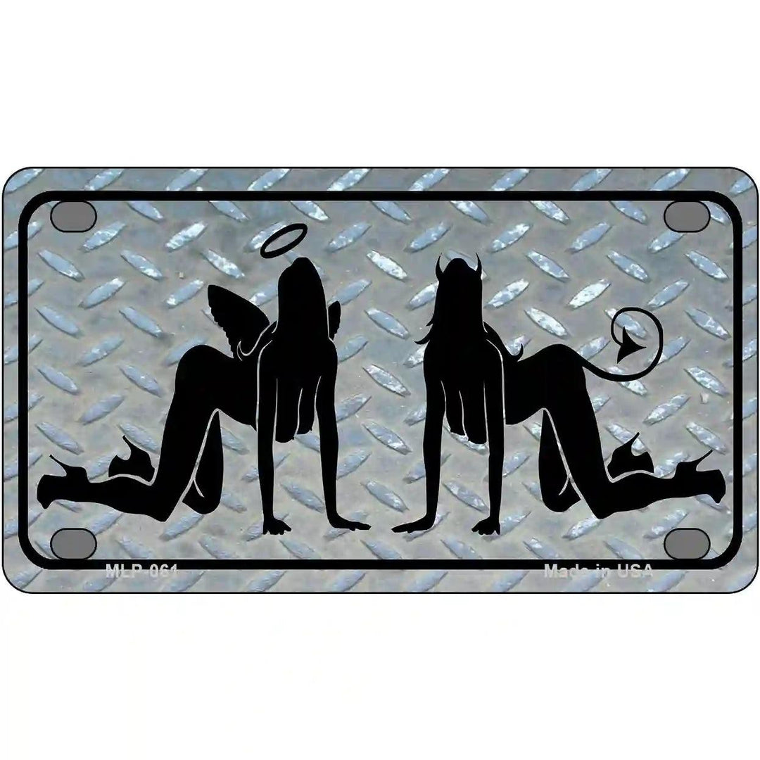 Angel And Devil Novelty Metal License Plate 4" x 2.2" (MLP)