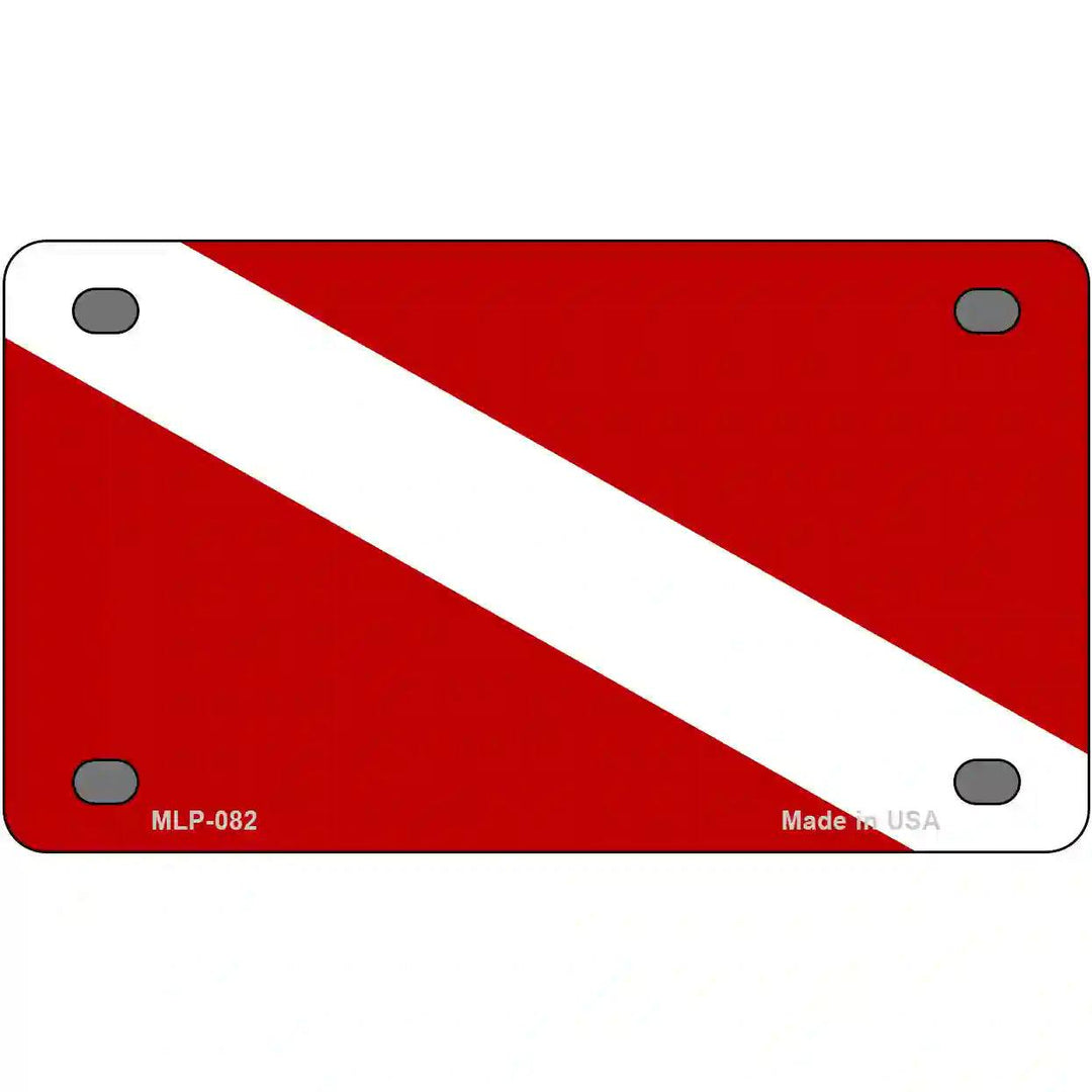 Diving Flag Novelty Metal License Plate 4" x 2.2" (MLP)