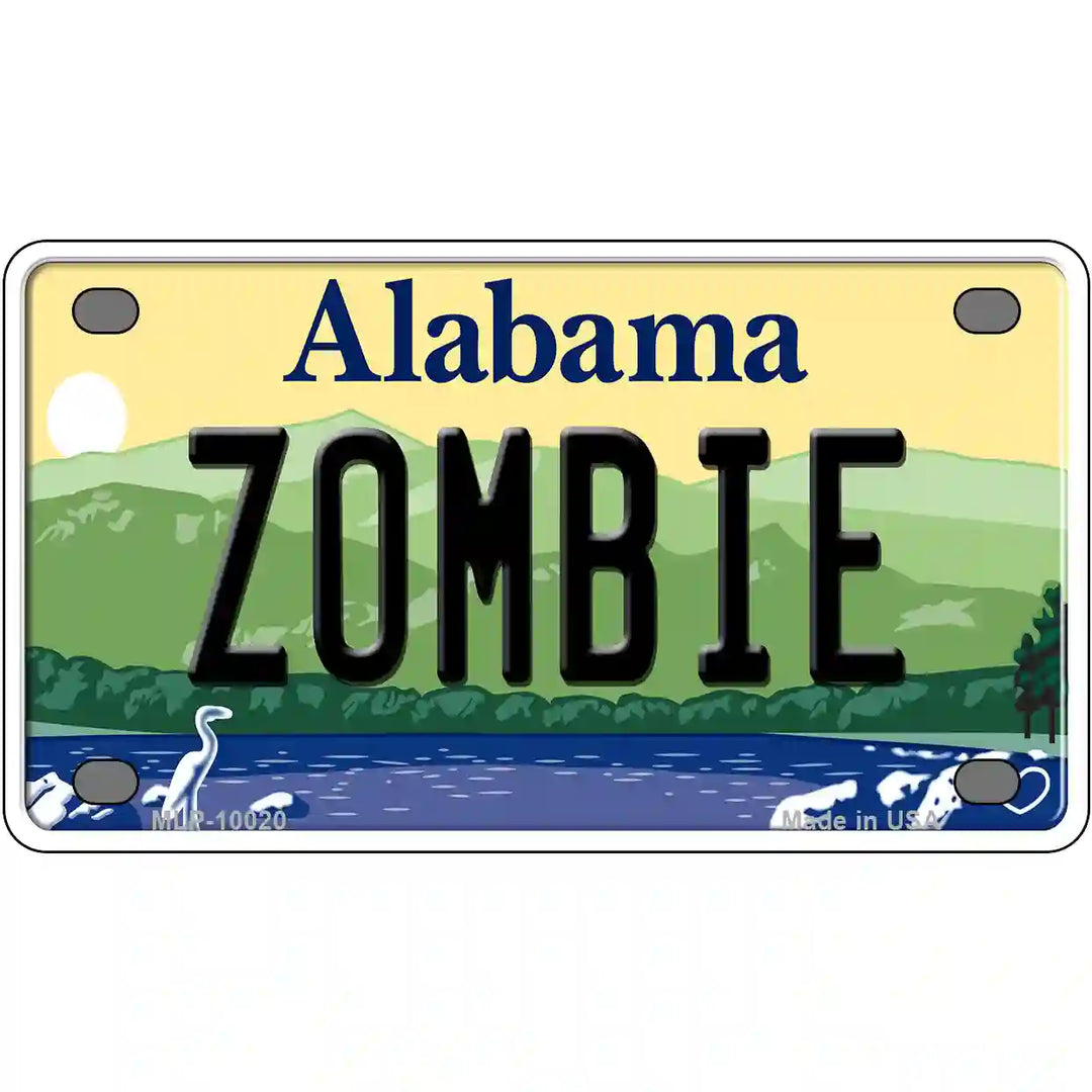Zombie Alabama Metal Novelty License Plate 4" x 2.2" (MLP)