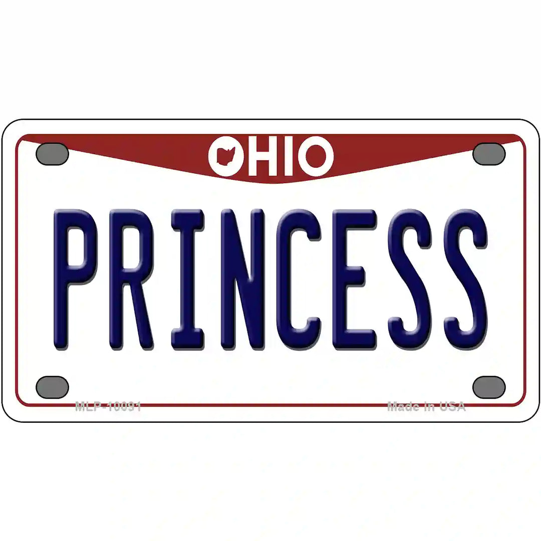 Princess Ohio Metal Novelty License Plate 4" x 2.2" (MLP)