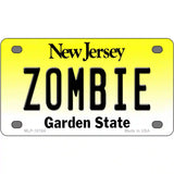 Zombie New Jersey Metal Novelty License Plate 4" x 2.2" (MLP)