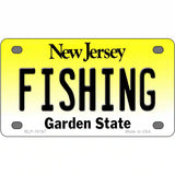 Fishing New Jersey Metal Novelty License Plate 4" x 2.2" (MLP)