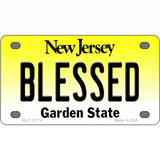 Blessed New Jersey Metal Novelty License Plate 4" x 2.2" (MLP)