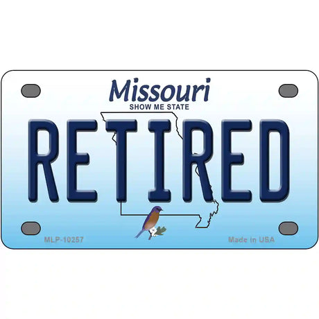 Retired Missouri Metal Novelty License Plate 4" x 2.2" (MLP)