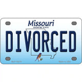 Divorced Missouri Metal Novelty License Plate 4" x 2.2" (MLP)