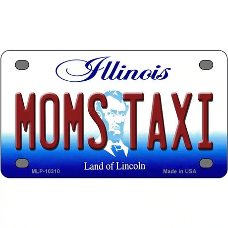 Moms Taxi Illinois Metal Novelty License Plate 4" x 2.2" (MLP)