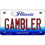 Gambler Illinois Metal Novelty License Plate 4" x 2.2" (MLP)