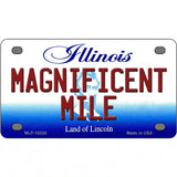 Magnificent Mile Illinois Metal Novelty License Plate 4" x 2.2" (MLP)