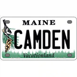 Camden Maine Metal Novelty License Plate 4" x 2.2" (MLP)