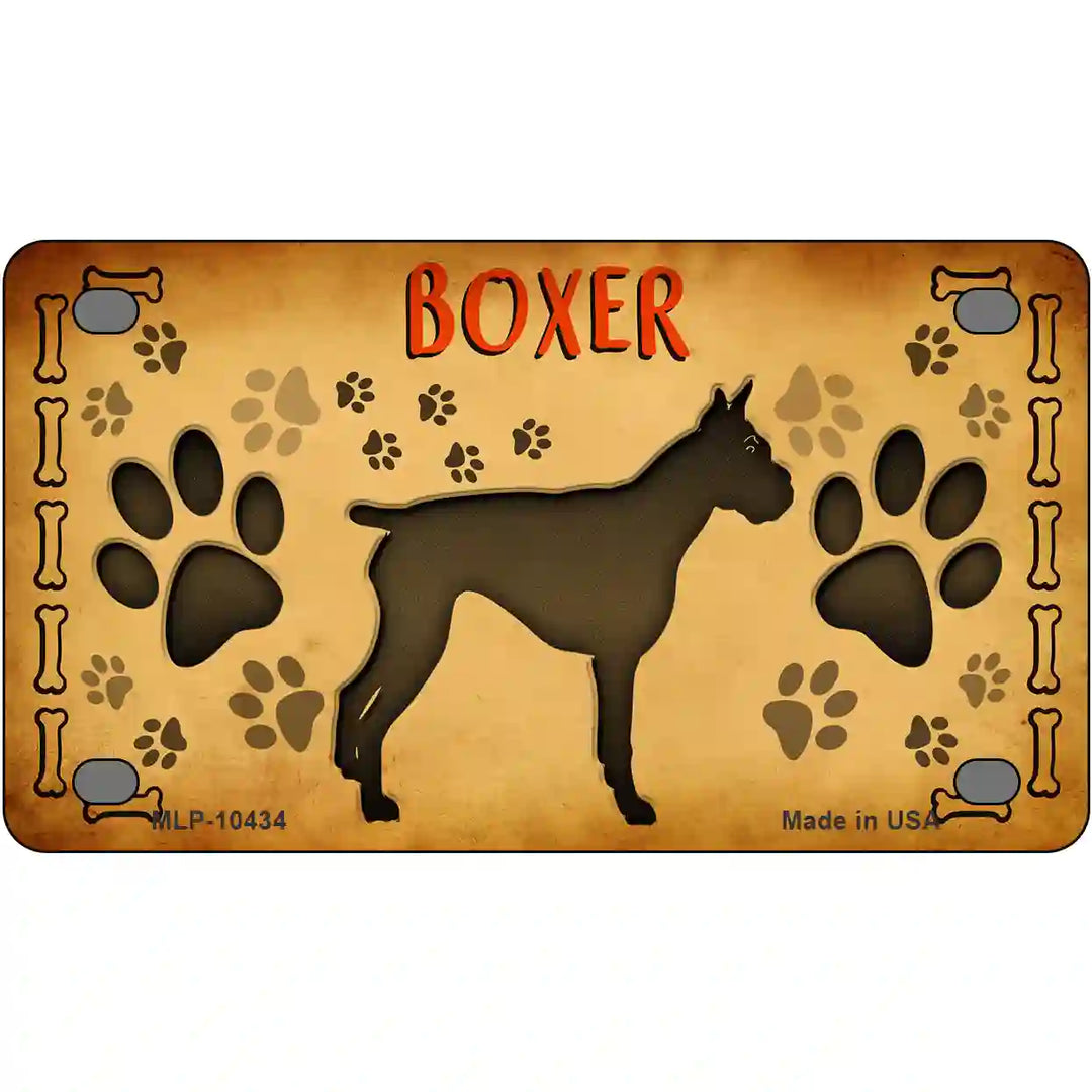 Boxer Novelty Metal License Plate 4" x 2.2" (MLP)