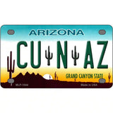 Cu N Az Novelty Metal License Plate 4" x 2.2" (MLP)