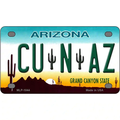 Cu N Az Novelty Metal License Plate 4" x 2.2" (MLP)