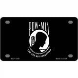POW MIA Black Flag Novelty Metal License Plate 4" x 2.2" (MLP)