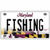 Fishing Maryland Metal Novelty License Plate 4" x 2.2" (MLP)
