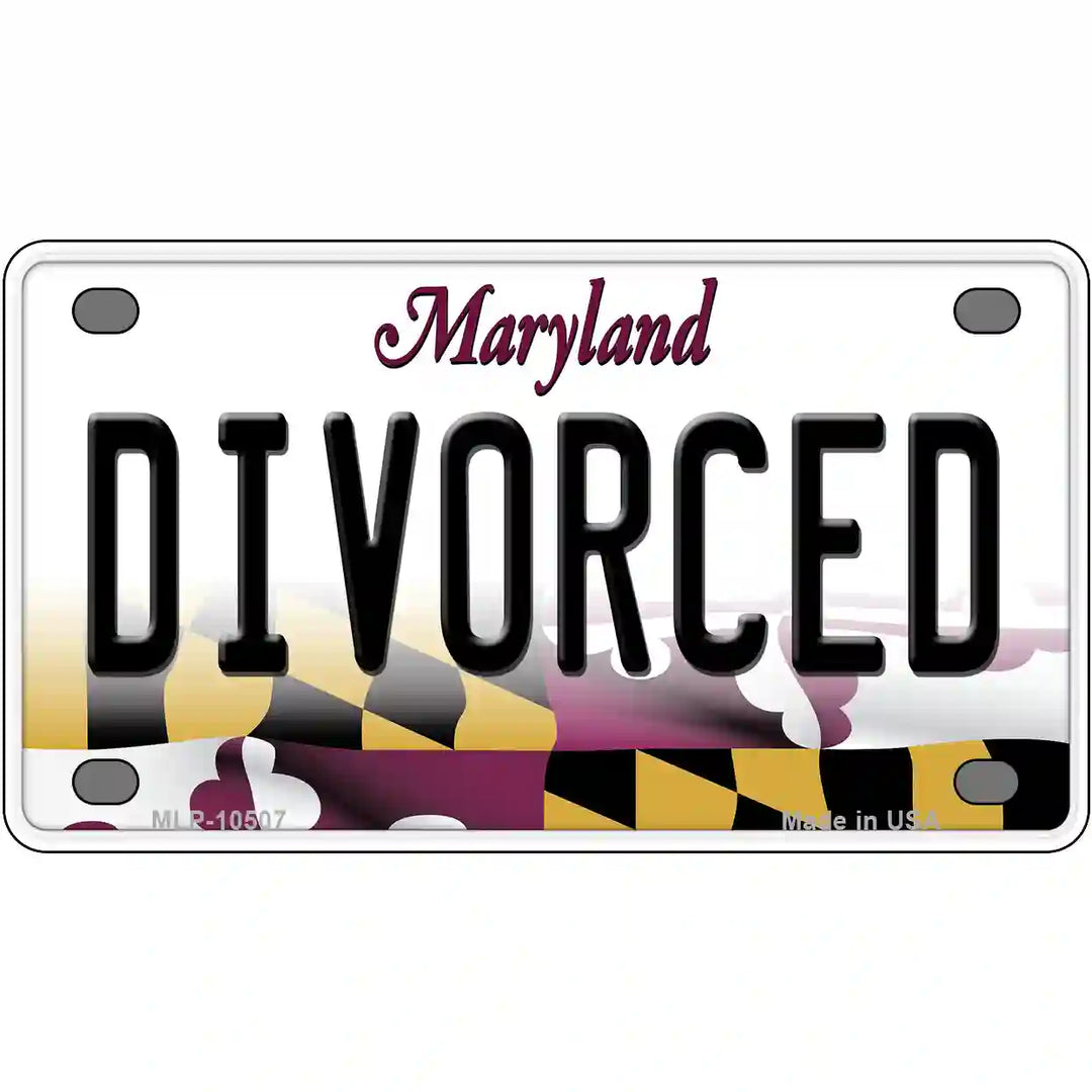 Divorced Maryland Metal Novelty License Plate 4" x 2.2" (MLP)