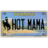 Hot Mama Wyoming Metal Novelty License Plate 4" x 2.2" (MLP)