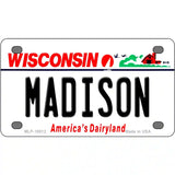 Madison Wisconsin Metal Novelty License Plate 4" x 2.2" (MLP)