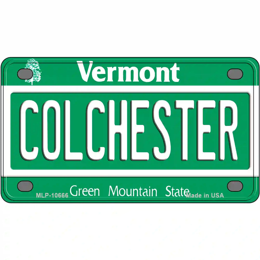 Colchester Vermont Metal Novelty License Plate 4" x 2.2" (MLP)
