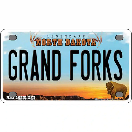 Grand Forks North Dakota Metal Novelty License Plate 4" x 2.2" (MLP)